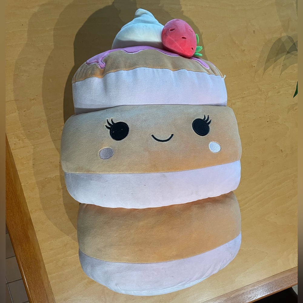Large soft Squishmallows Sawtelle the Strawberry Shortcake Pancakes | 18-20 Inch